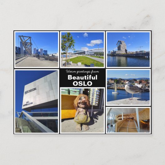 パーソナライズされたオスロコラージュ、ノルウェー ポストカード (正面)
