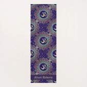 パーソナライズされたオムシンボル金ゴールドブルーレッドマンダラ ヨガマット (裏面)