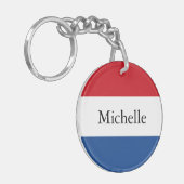 パーソナライズされたオランダフラグKeychain キーホルダー (正面左)