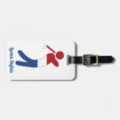 パーソナライズされたオランダフラッグゴルフプレーヤー ラゲッジタグ (正面横)