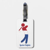 パーソナライズされたオランダフラッグゴルフプレーヤー ラゲッジタグ (裏面縦)