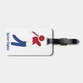 パーソナライズされたオランダフラッグゴルフプレーヤー ラゲッジタグ (裏面横)