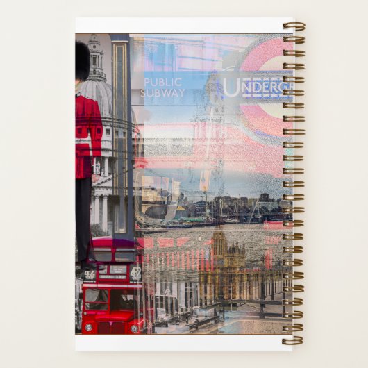 パーソナライズされたオリジナル「ロンドンUK」旅行 ノートブック (裏面)