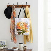 パーソナライズされたオレンジアジサイ トートバッグ