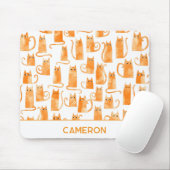 パーソナライズされたオレンジキャット マウスパッド (マウス)