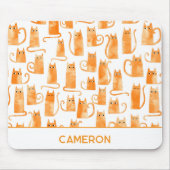 パーソナライズされたオレンジキャット マウスパッド (正面)