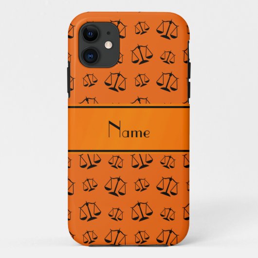 パーソナライズされたオレンジジャスティフはかりで測に名前 Case-Mate iPhoneケース (裏面)