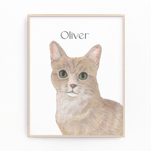 パーソナライズされたオレンジタブビーキャットアート フォトプリント           