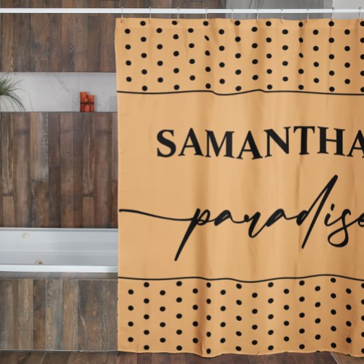 パーソナライズされたオレンジバスルームのシャワーカーテン シャワーカーテン