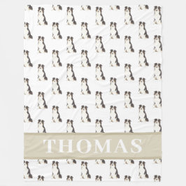 パーソナライズされたオーストラリアン・シェパード フリースブランケット