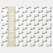 パーソナライズされたオーストラリアン・シェパード フリースブランケット (正面(横))