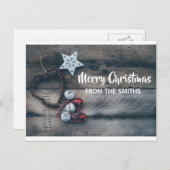 パーソナライズされたオーナメントのクリ素朴ス シーズンポストカード (正面/裏面)