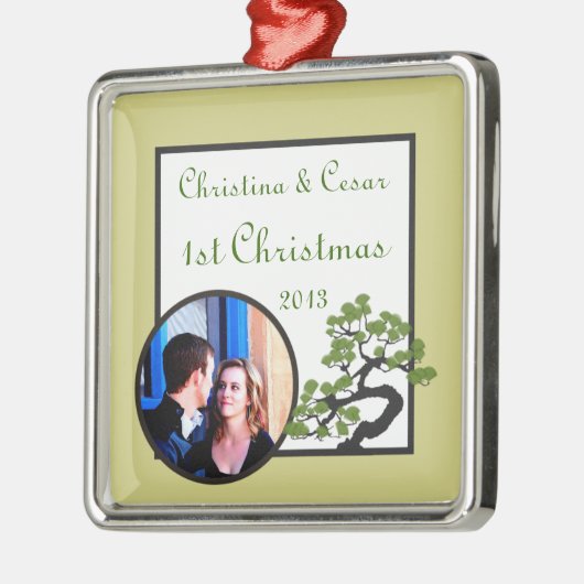 パーソナライズされたオーナメントカスタムグ日本のリーン盆栽 メタルオーナメント (左)