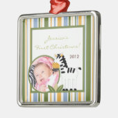 パーソナライズされたオーナメントカスタムサファリフレンズ メタルオーナメント (左)