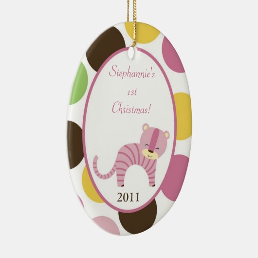 パーソナライズされたオーナメントカスタムジャングルクイーンタイガー セラミックオーナメント (右)