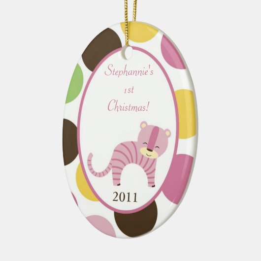パーソナライズされたオーナメントカスタムジャングルクイーンタイガー セラミックオーナメント (左)
