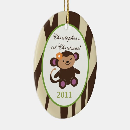 パーソナライズされたオーナメントカスタムジュカナパープルアニマルズ セラミックオーナメント (右)