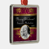 パーソナライズされたオーナメントカスタムピンクグリッターセクイン メタルオーナメント (右)