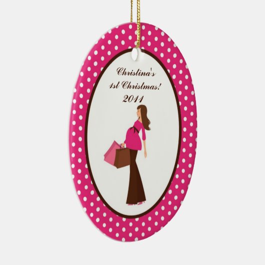 パーソナライズされたオーナメントカスタムマモダンムポルカド セラミックオーナメント (右)