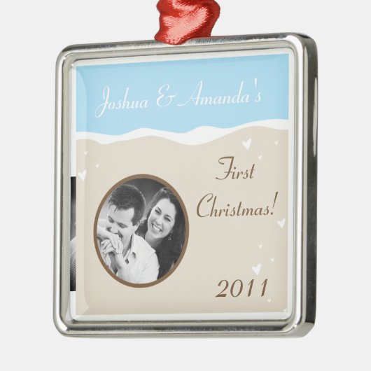 パーソナライズされたオーナメントカスタム海シーウェーブサンド メタルオーナメント (左)