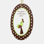 パーソナライズされたオーナメントカスタムGマモダンムポルカド セラミックオーナメント (左)