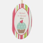 パーソナライズされたオーナメントテカスタムアパーティーピンクパステル セラミックオーナメント (右)