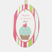 パーソナライズされたオーナメントテカスタムアパーティーピンクパステル セラミックオーナメント (左)