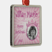 パーソナライズされたオーナメントピカスタムンクプリンセスクラウン メタルオーナメント (右)