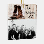 パーソナライズされたオーナメントブーツ田舎風 セラミックオーナメント (右)