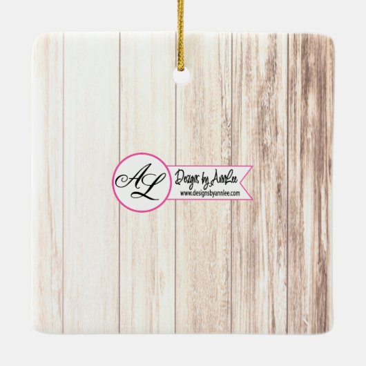 パーソナライズされたオーナメントブーツ田舎風 セラミックオーナメント (裏面)