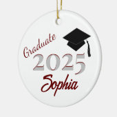 パーソナライズされたオーナメントマルーン セラミックオーナメント (左)