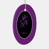 パーソナライズされたオーナメントミカスタムXVパープル薄紫 セラミックオーナメント (右)