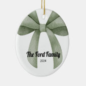 パーソナライズされたオーナメント付き/グリーンボウ セラミックオーナメント (右)