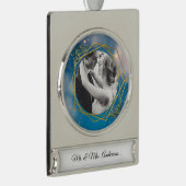 パーソナライズされたオーナメント写真と文字枠 シルバープレートバナーオーナメント (右)