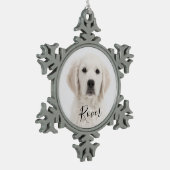 パーソナライズされたオーナメント スノーフレークピューターオーナメント (左)