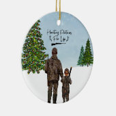 パーソナライズされたオーナメント-狩りパートナークリスマス セラミックオーナメント (右)