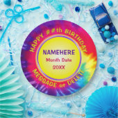 パーソナライズされたカすごいワイトな絞り染め紙プレート ペーパープレート (パーティー)