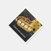 パーソナライズされたカジノナイトパーティーブラック金ゴールド スタンダードカクテルナプキン (角)