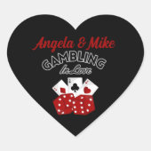 パーソナライズされたカジノラスベガスウェディングパーティーの特典 ハートシール (正面)