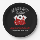 パーソナライズされたカジノラスベガスバチェロレッテ ペーパープレート (正面)