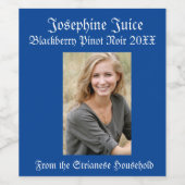 パーソナライズされたカジュアル王室の青 ワインラベル (シングルラベル)