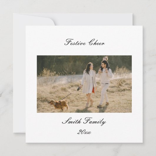 パーソナライズされたカスタマイズされた家族のクリスマスグリーティング シーズンカード (正面)