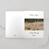 パーソナライズされたカスタマイズ家族の挨拶 箔シーズンカード (外側レイダウン)