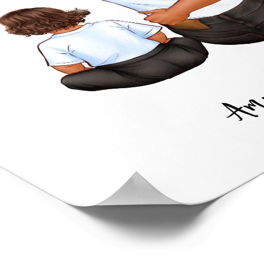 パーソナライズされたカスタマイズ家族ポートレートポスター ポスター (角)