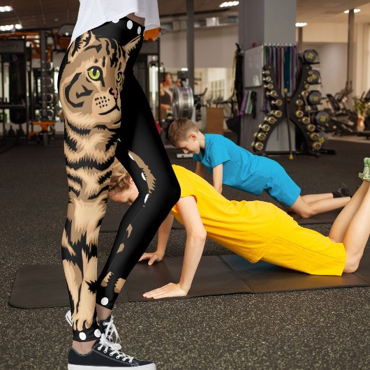 パーソナライズされたカスタマイズ猫ペット白黒 レギンス