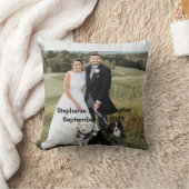 パーソナライズされたカスタマイズ結婚の写真装飾用クッション クッション (ブランケット)