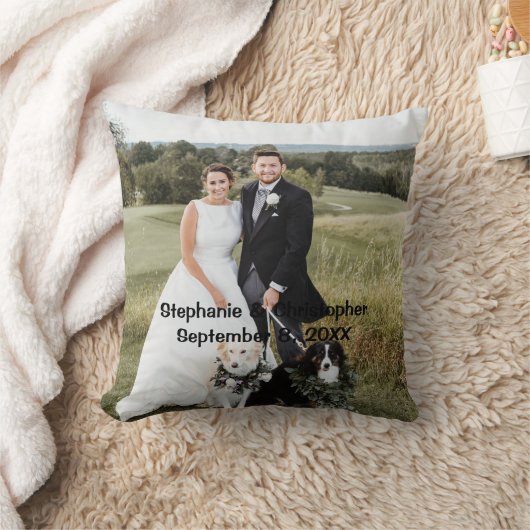 パーソナライズされたカスタマイズ結婚の写真装飾用クッション クッション (ブランケット)