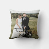 パーソナライズされたカスタマイズ結婚の写真装飾用クッション クッション (裏面)