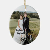 パーソナライズされたカスタマイズ結婚の写真 セラミックオーナメント (右)