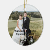 パーソナライズされたカスタマイズ結婚の写真 セラミックオーナメント (左)